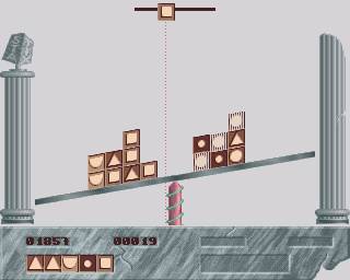 Statix (Amiga) screenshot: Level 7 - build 20 diagonal rows