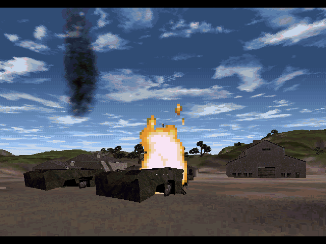 Comanche 3 (DOS) screenshot: Target destroyed