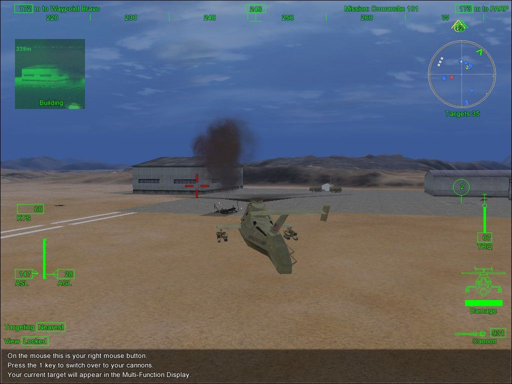 Comanche 4 (Windows) screenshot: Chase cam view