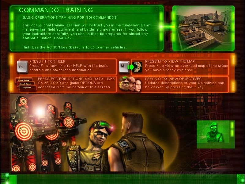 Command & Conquer: Renegade (Windows) screenshot: Every mission is fully loaded up ahead, so you won't need to wait for anything during the game.
