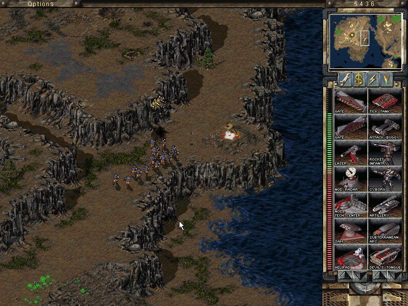 Command & Conquer: Tiberian Sun (Windows) screenshot: Vega's base is well protected, from air and ground attacks