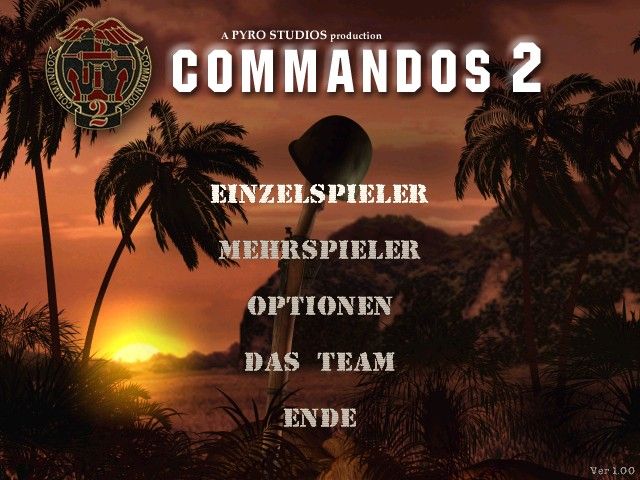Commandos 2: Men of Courage (Windows) screenshot: Main menu (German version)