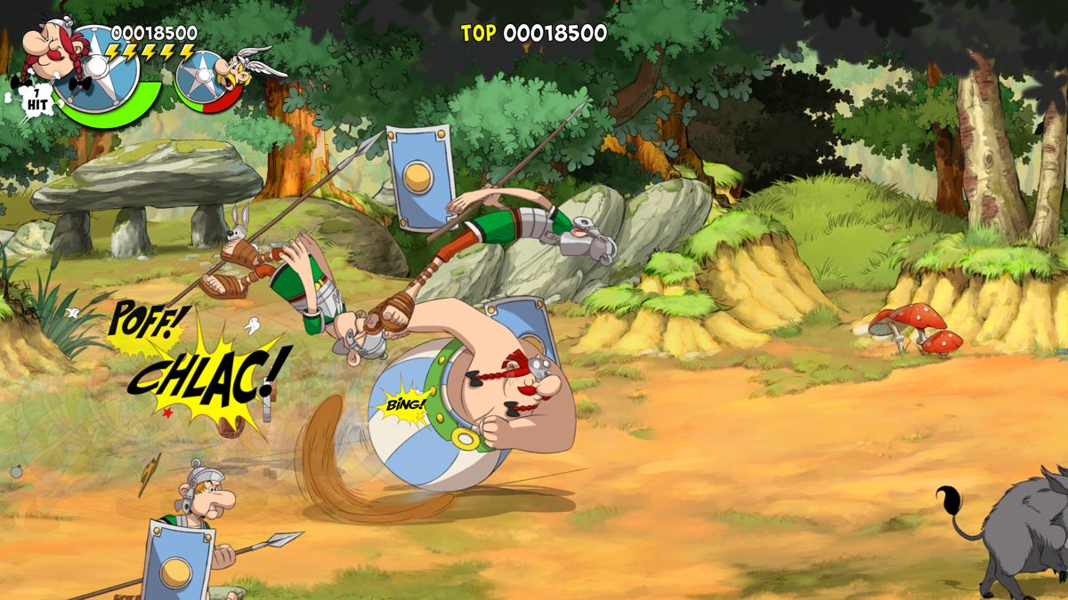 Asterix & Obelix: Slap Them All! (Windows) screenshot: Both characters can do a dash attack.