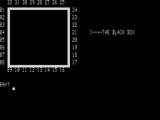 Black Box (TRS-80) screenshot: The Black Box