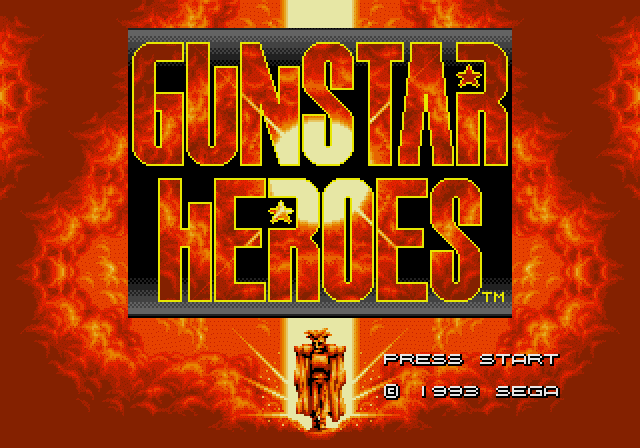 Gunstar Heroes (Genesis) screenshot: The title screen
