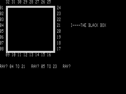 Black Box (TRS-80) screenshot: The Location of my Laser Shots