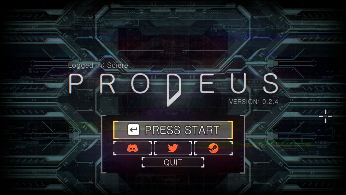 Prodeus (Windows) screenshot: Title screen (v0.2.4 Early Access version)