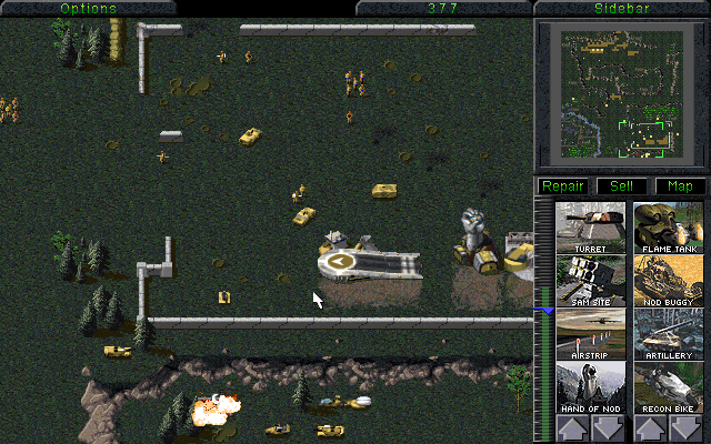 Command & Conquer (Windows) screenshot: Sometimes it's better to engineer enemy building then to level it, as it can give you a key to enemy weapon arsenal production.