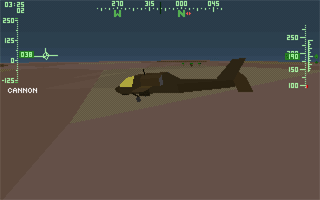 Gunship 2000 (DOS) screenshot: Outside view (MCGA/VGA)