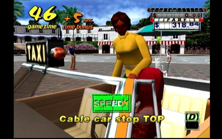 Crazy Taxi (Dreamcast) screenshot: Customer Dropoff