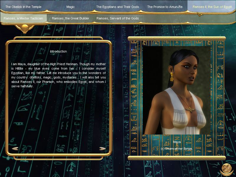The Egyptian Prophecy (Windows) screenshot: The in-game encyclopedia is supposed to help, but it doesn't.