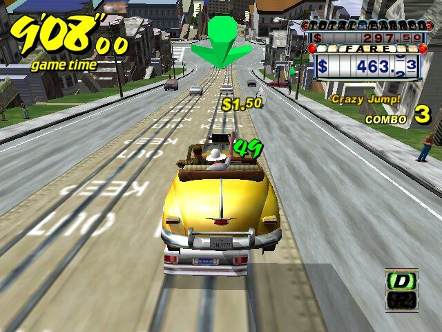 Crazy Taxi (Windows) screenshot: Crazy Jump!