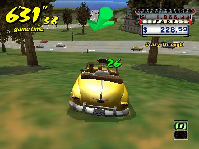 Crazy Taxi (Windows) screenshot: I know a shortcut