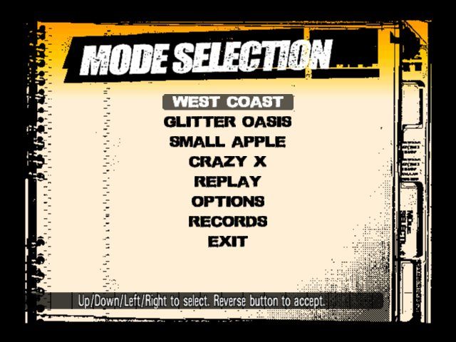 Crazy Taxi 3: High Roller (Windows) screenshot: Main menu - mode selection