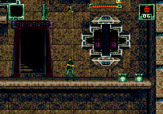 Stargate (Genesis) screenshot: Later part of the game has a futuristic look