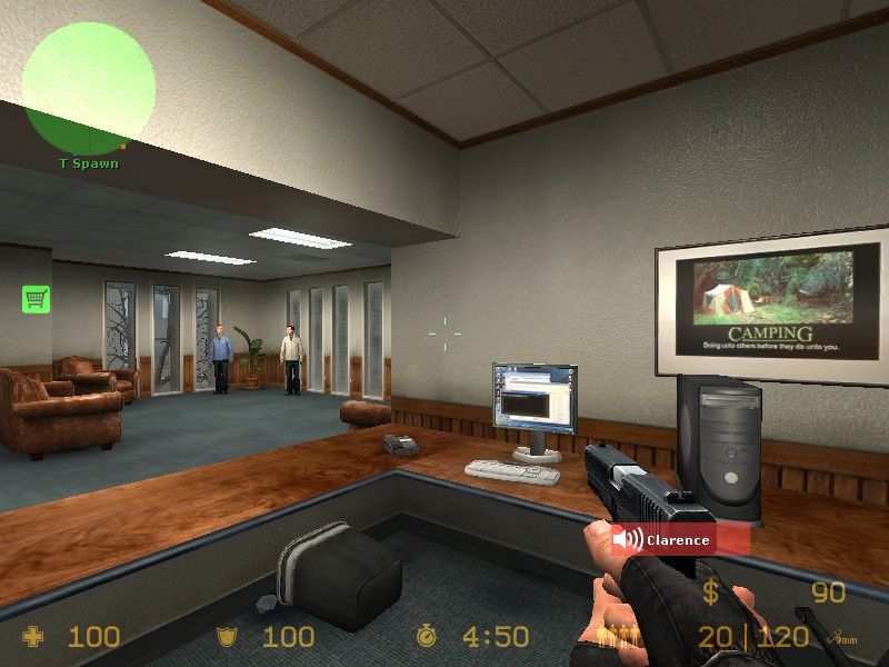 Counter-Strike: Source (Windows) screenshot: On "cs" maps the counter terrorists try to rescue hostages and lead them to safety.