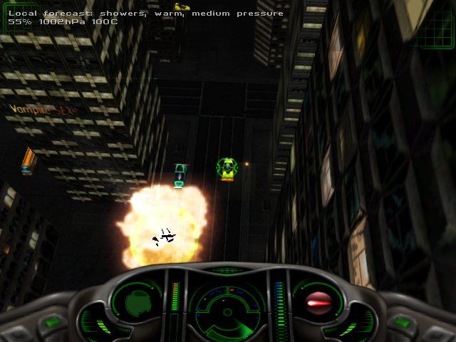 Crime Cities (Windows) screenshot: Cockpit view
