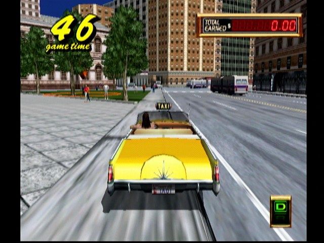 Crazy Taxi 2 (Dreamcast) screenshot: Starting Place in "Around Apple"