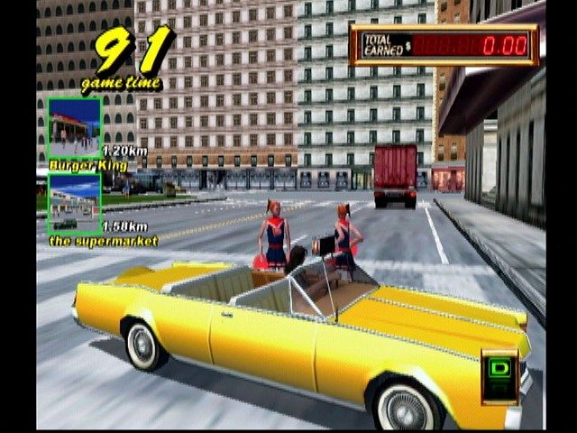 Crazy Taxi 2 (Dreamcast) screenshot: Now you can pick up multiple fares.