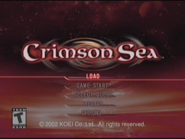 Crimson Sea (Xbox) screenshot: Main Menu