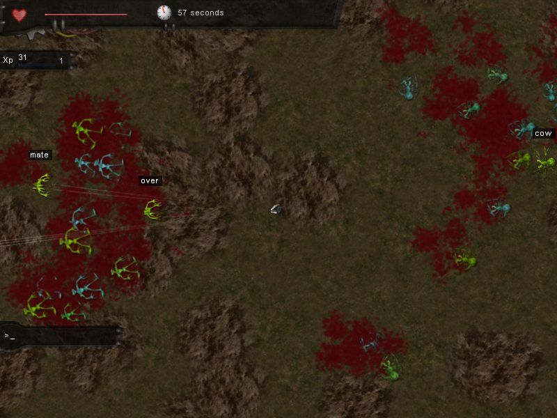 Crimsonland (Windows) screenshot: Typ-O-Shooter