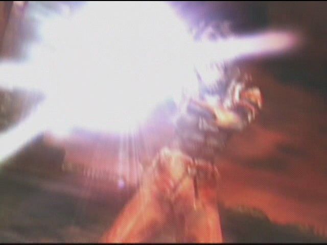 Crimson Sea (Xbox) screenshot: Sho blasting away in the cinematic.