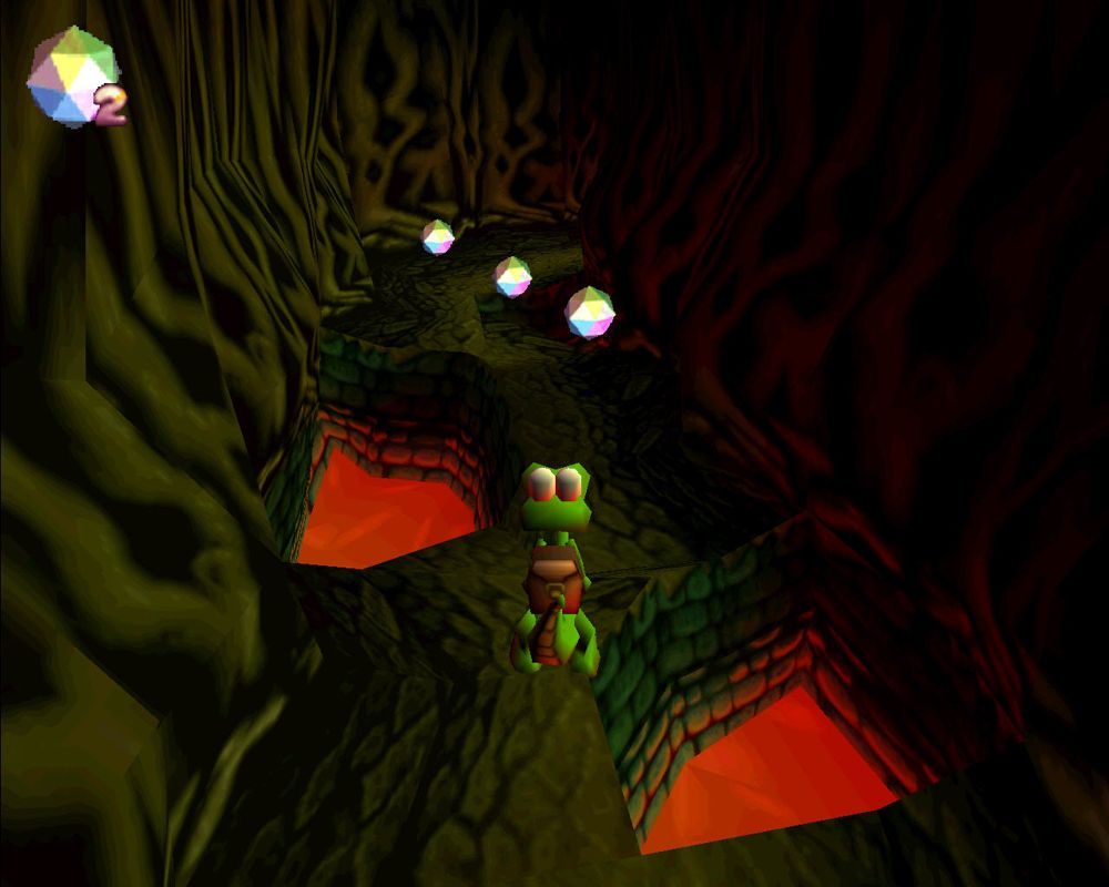 Croc: Legend of the Gobbos (Windows) screenshot: In the caves.