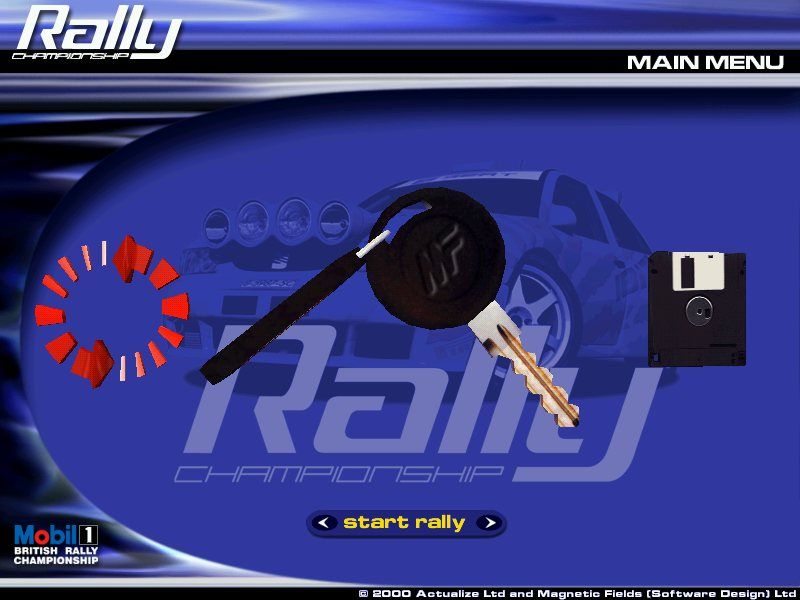 Mobil 1 Rally Championship (Windows) screenshot: Main menu