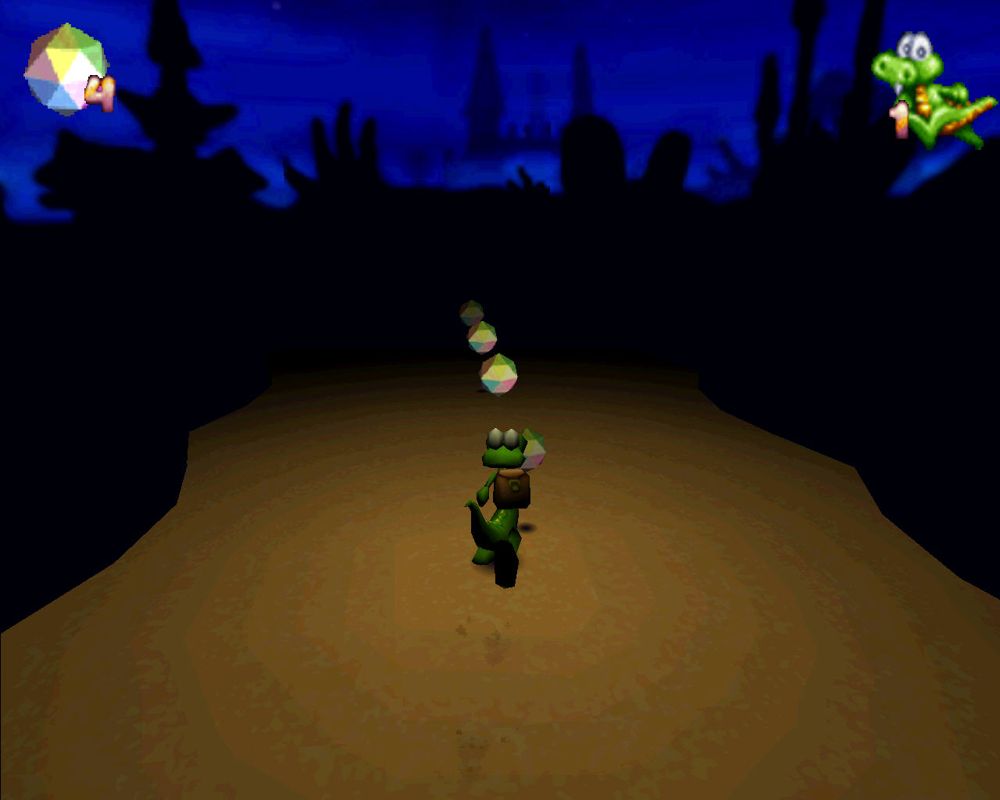 Croc: Legend of the Gobbos (Windows) screenshot: It's very dark here.