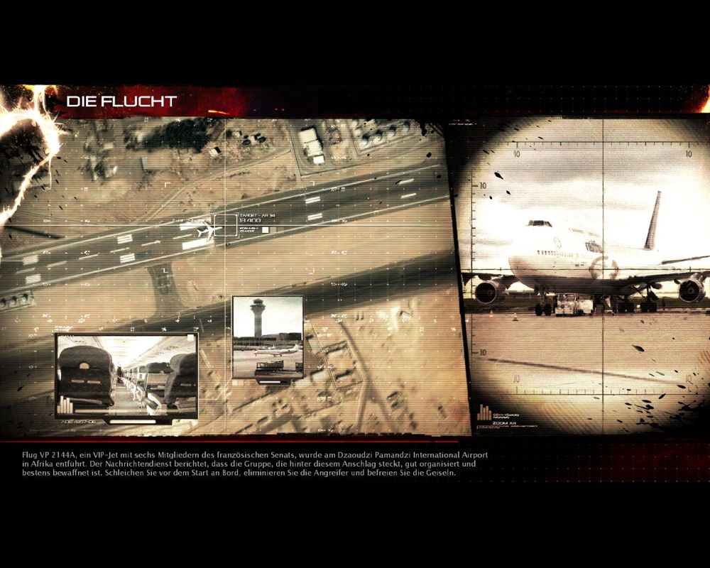 Code of Honor 3: Desperate Measures (Windows) screenshot: Mission briefing on loading screen (German version)