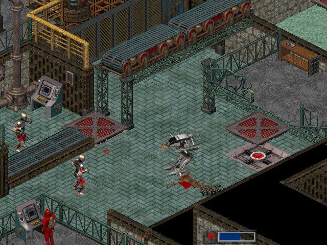 Crusader: No Remorse (DOS) screenshot: A remoted AP-4400 "Vetron"