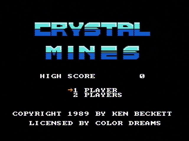 Crystal Mines (NES) screenshot: Title screen