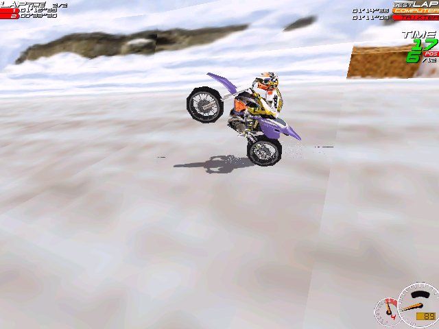 Moto Racer (Windows) screenshot: Popping a wheelie