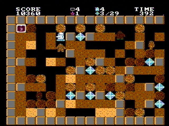 Crystal Mines (NES) screenshot: Caught in a tough spot