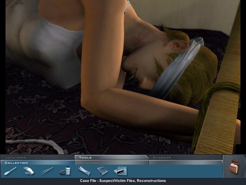 CSI: Crime Scene Investigation (Windows) screenshot: first case murder scene