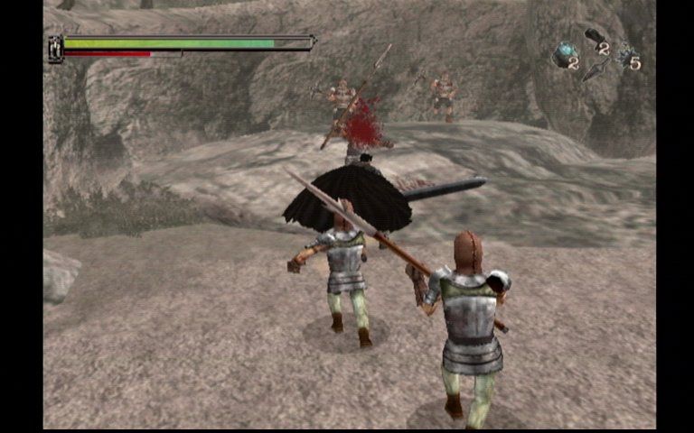 Sword of the Berserk: Guts' Rage (Dreamcast) screenshot: This Game is Extremely Violent