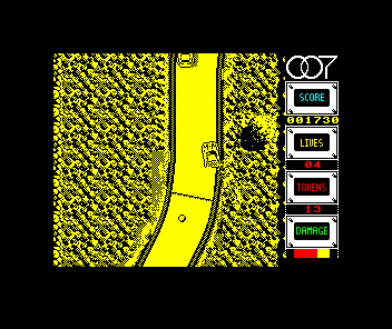 The Spy Who Loved Me (ZX Spectrum) screenshot: Only just keeping it on the island