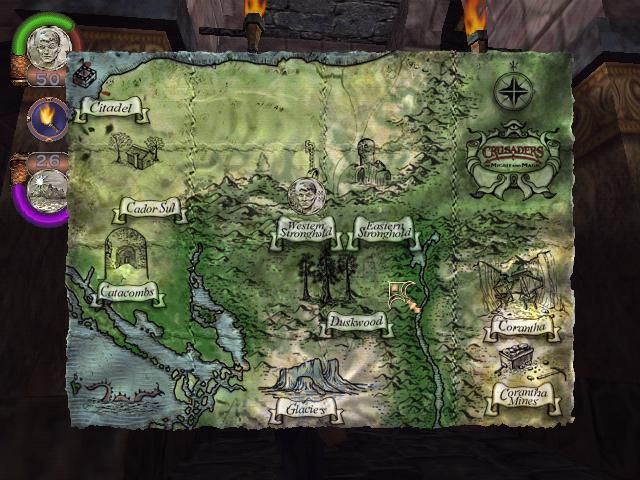 Crusaders of Might and Magic (Windows) screenshot: World map