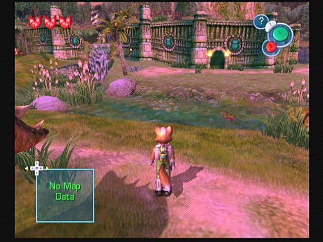 Star Fox Adventures (GameCube) screenshot: Fox Lands in Thorntail Meadow