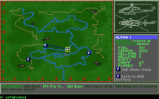 Gunship 2000: Philippine Islands & Antarctica Scenario Disk With Mission Builder (DOS) screenshot: Map [Philippine Islands campaign]