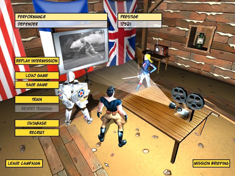 Freedom Force vs The 3rd Reich (Windows) screenshot: Back at the base