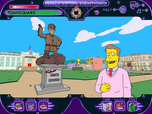 The Simpsons: Virtual Springfield (Windows) screenshot: Town Spokesman Troy McClure