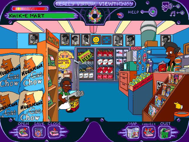 The Simpsons: Virtual Springfield (Windows) screenshot: At The Kwik-E-Mart