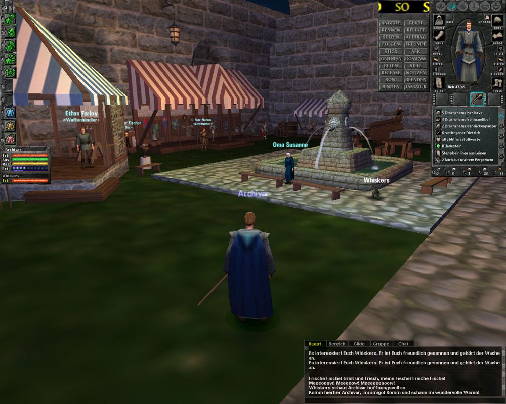 Dark Age of Camelot (Windows) screenshot: Part of the market in Camelot
