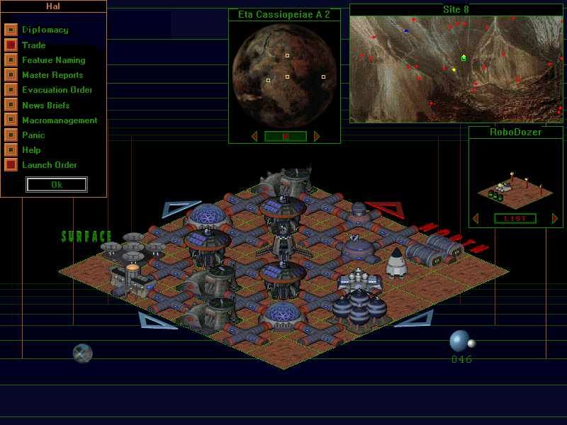 Outpost (Windows 3.x) screenshot: A prospering colony. . .