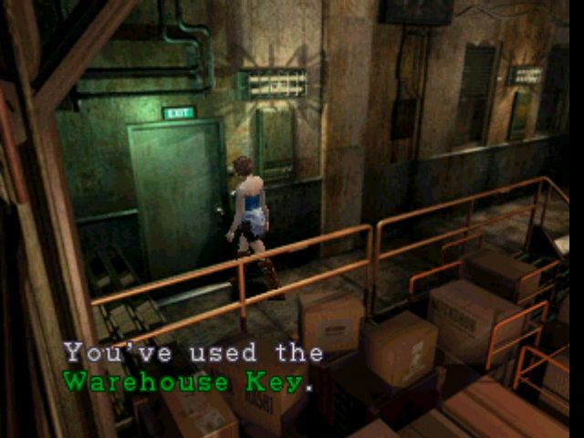Resident Evil 3: Nemesis (PlayStation) screenshot: Using the warehouse key