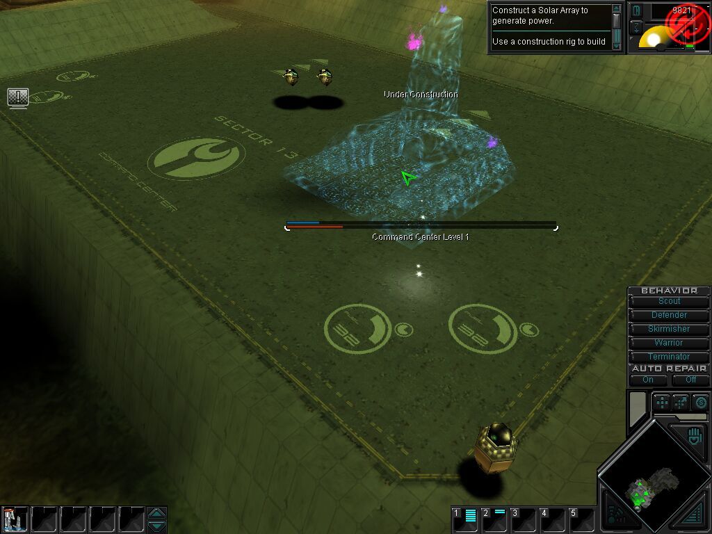 Dark Reign 2 (Windows) screenshot: Building a command center.