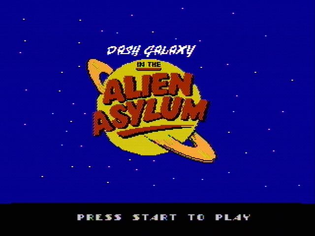 Dash Galaxy in the Alien Asylum (NES) screenshot: Title screen