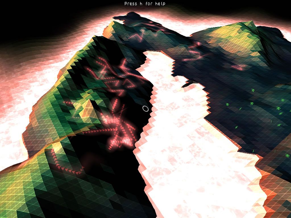 Darwinia (Windows) screenshot: Virii have infected the land, you need to create squads to take them out.