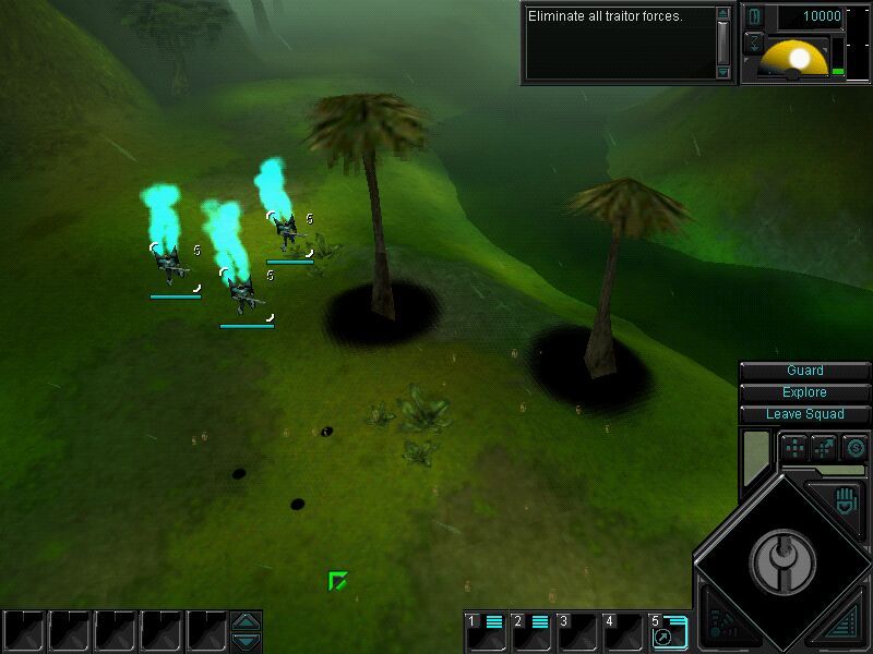 Dark Reign 2 (Windows) screenshot: The exhaust fume of these units looks nice (also notice that it's raining).